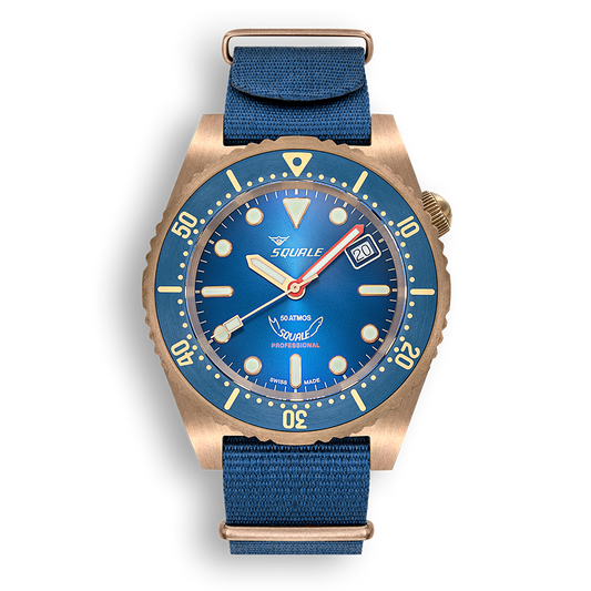 Squale Bronzeblau (2 Riemen)