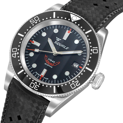 Squale 1545 Dreihand Schwarz