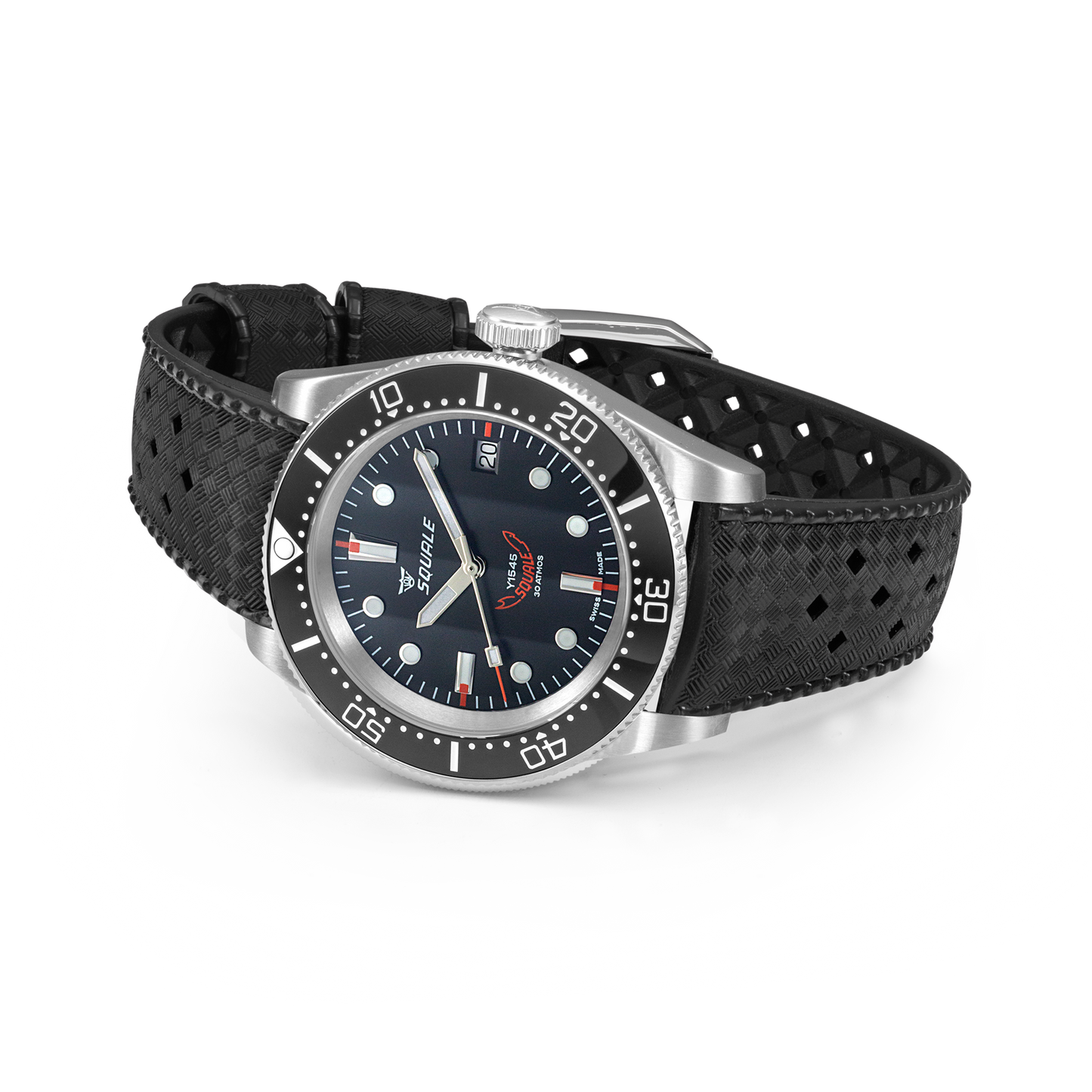 Squale 1545 Dreihand Schwarz