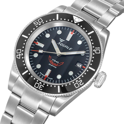 Squale 1545 Dreihand Schwarz