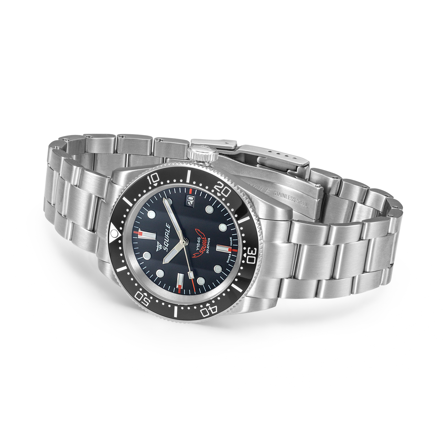 Squale 1545 Dreihand Schwarz