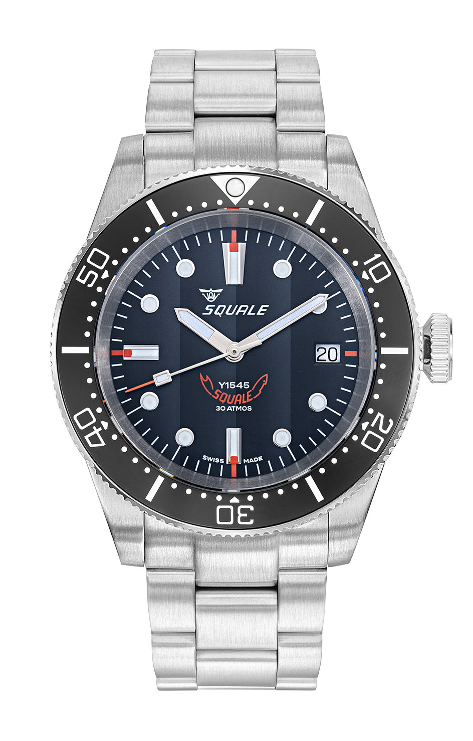 Squale 1545 Dreihand Schwarz